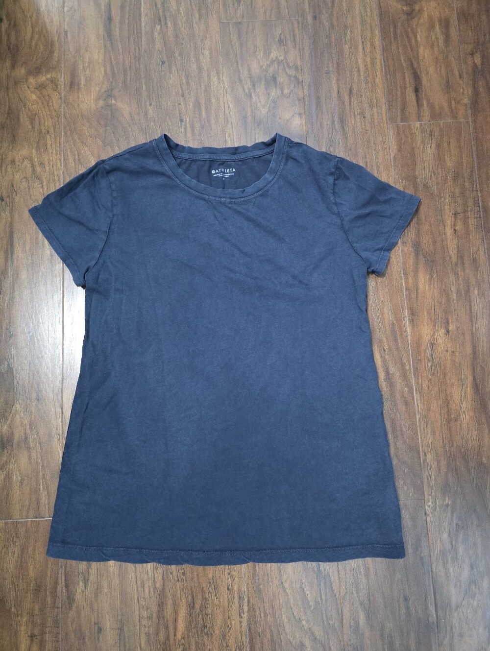 Athleta Organic Cotton Daily Crew Tee Womens Navy Blue Short Sleeve T-Shirt